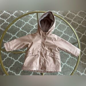 Zara - Faux Fur Lined Raincoat - size 12-18 months
